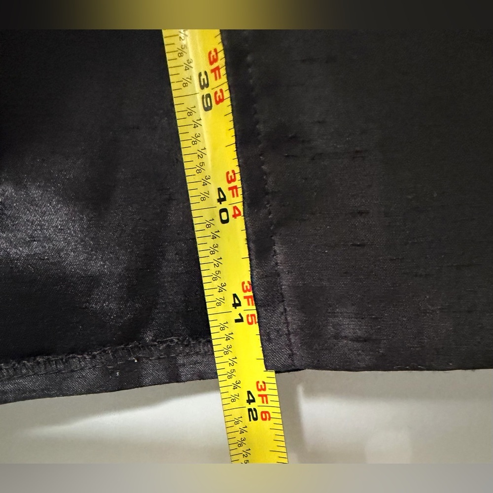 Elegant Tuxedo Black Dupioni Silk Pencil Skirt - Picture 5 of 8